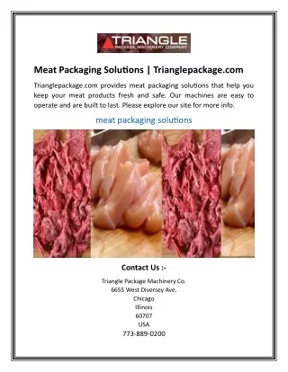 Meat Packaging Solutions  Trianglepackage.com