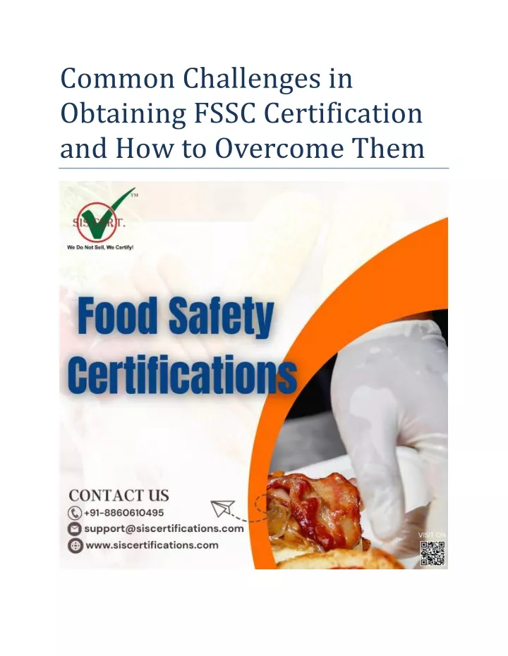 common challenges in obtaining fssc certification
