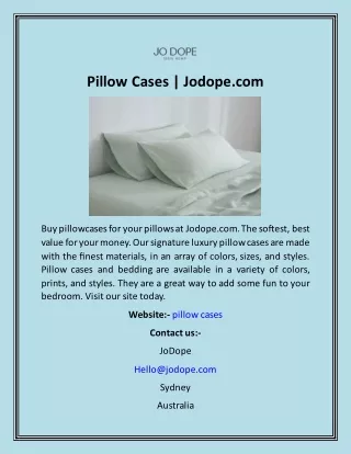 Pillow Cases  Jodope