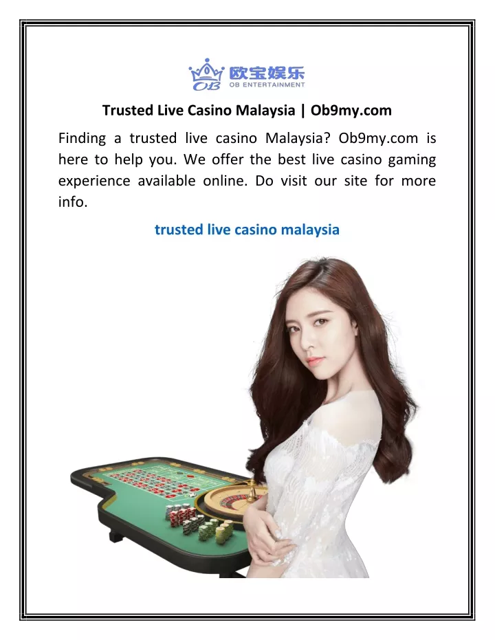 trusted live casino malaysia ob9my com