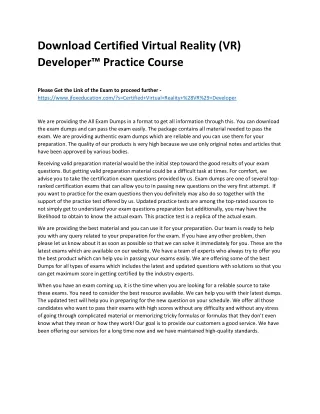 download certified virtual reality vr developer