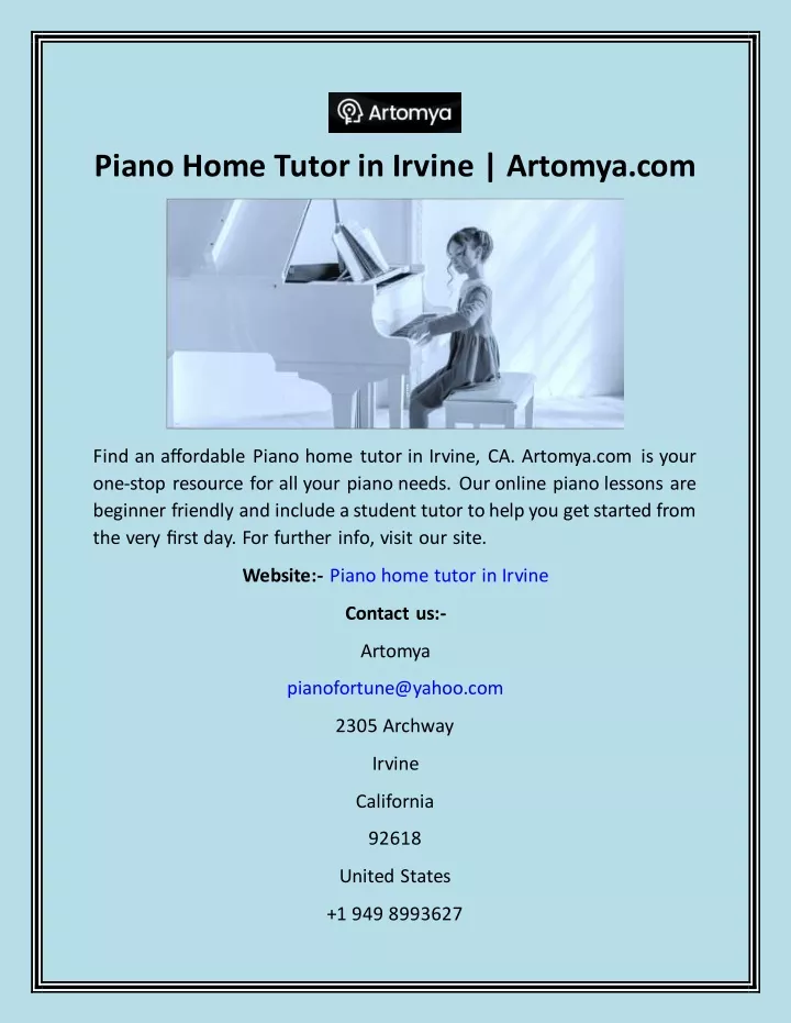 piano home tutor in irvine artomya com