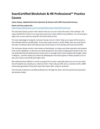 exactcertified blockchain hr professional