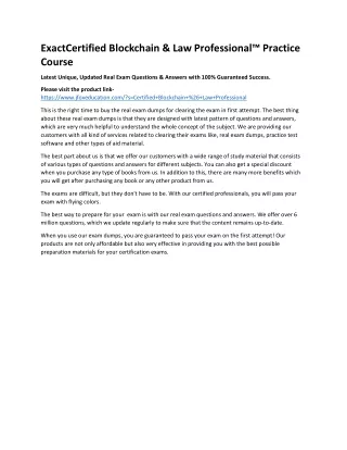 exactcertified blockchain law professional