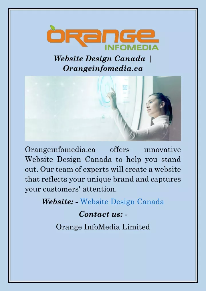 website design canada orangeinfomedia ca