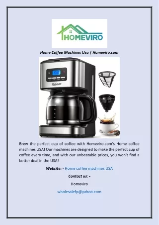 Home Coffee Machines Usa  Homeviro.com