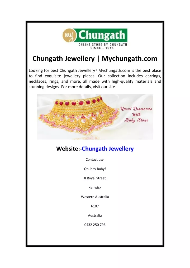 chungath jewellery mychungath com