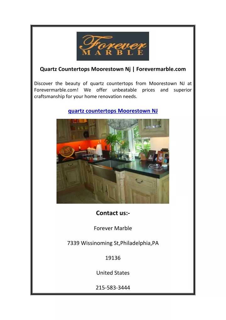 quartz countertops moorestown nj forevermarble com