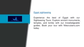 Egypt Sightseeing Nilecruisers.com