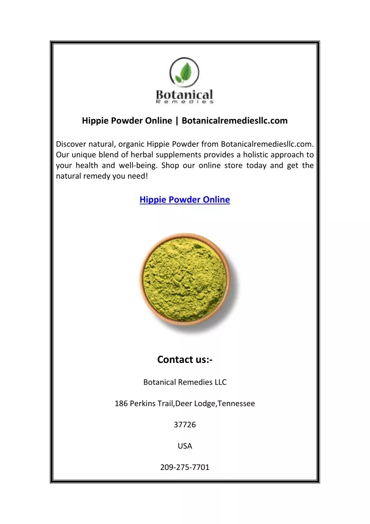 hippie powder online botanicalremediesllc com