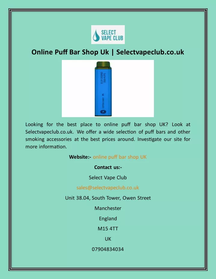 online puff bar shop uk selectvapeclub co uk