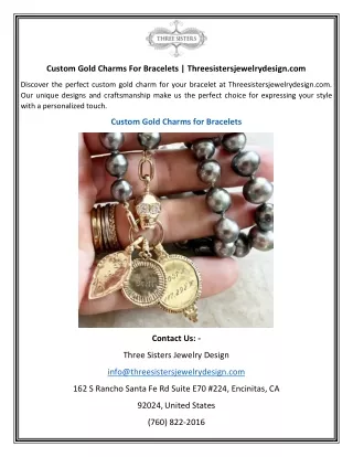 Custom Gold Charms For Bracelets | Threesistersjewelrydesign.com