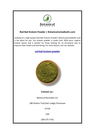 red bali kratom powder botanicalremediesllc com