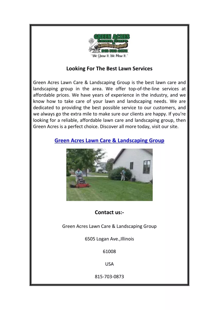 looking for the best lawn services