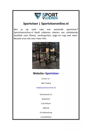 Sportvloer  Sportvloeronline.nl