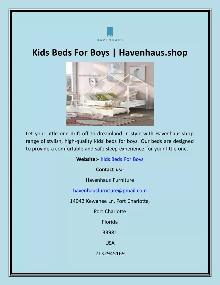 kids beds for boys havenhaus shop