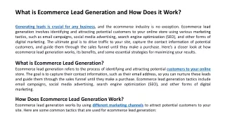 Ecommerce Lead Collection