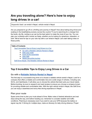 Are you traveling alone? Here’s how to enjoy long drives in a car!