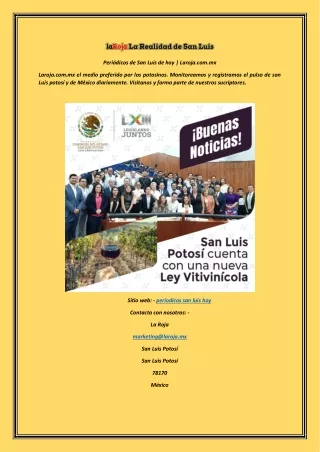 Periódicos de San Luis de hoy | Laroja.com.mx