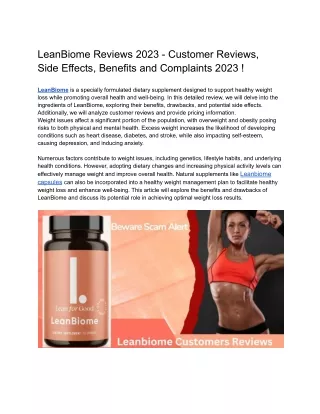 LeanBiome DON’T BUY! LeanBiome Weight Loss Supplement Reviews