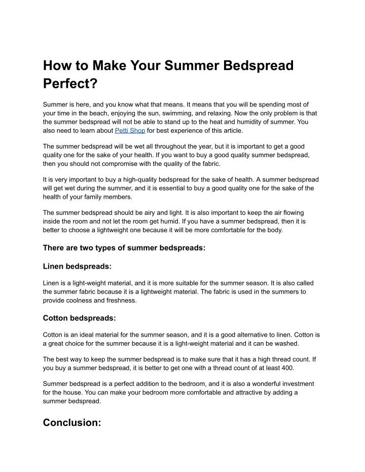 how to make your summer bedspread perfect