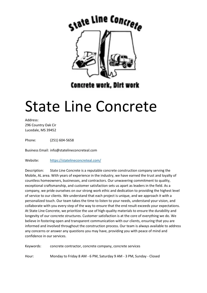 state line concrete