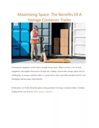 maximizing space the benefits of a storage