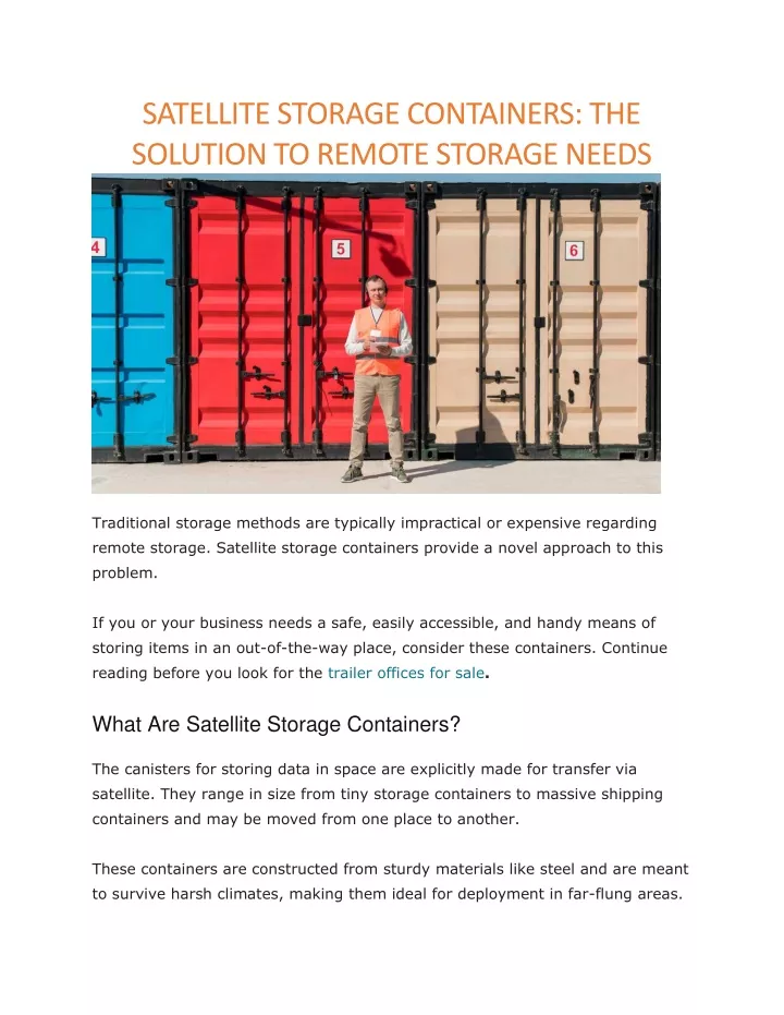 satellite storage containers the solution