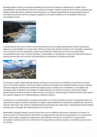 Santiago Santana Cazorla: Líder indiscutible del turismo en las Islas Canarias