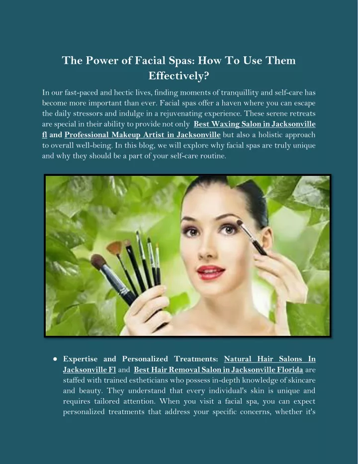 the power of facial spas how to use them