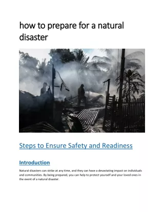 how to prepare for a natural disaster