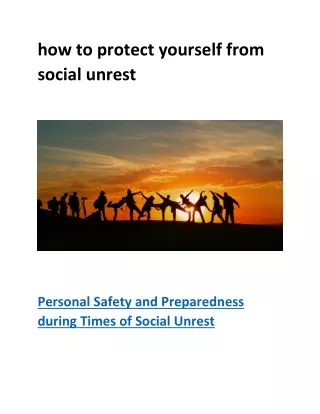 how to protect yourself from social unrest