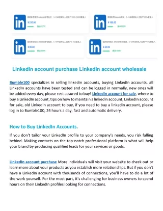 LinkedIn account purchase LinkedIn account wholesale