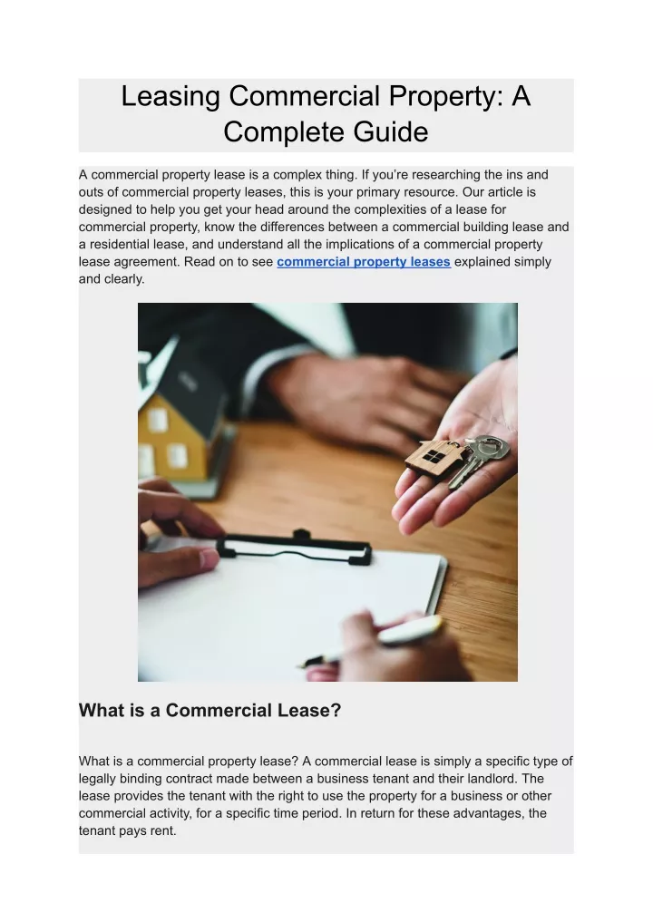 leasing commercial property a complete guide