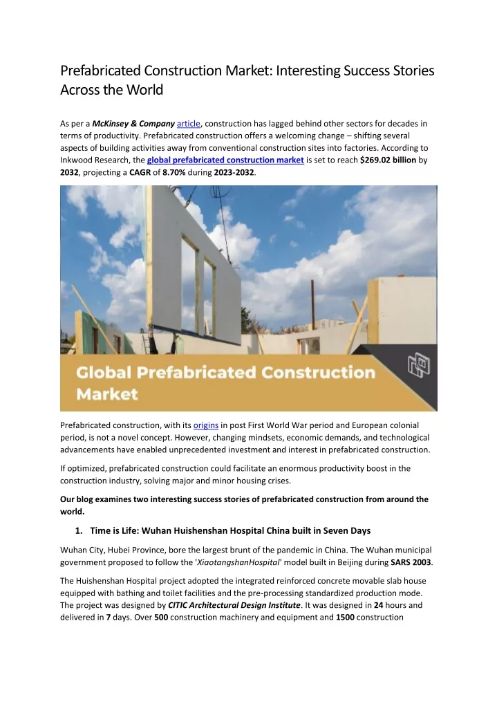 prefabricated construction market interesting