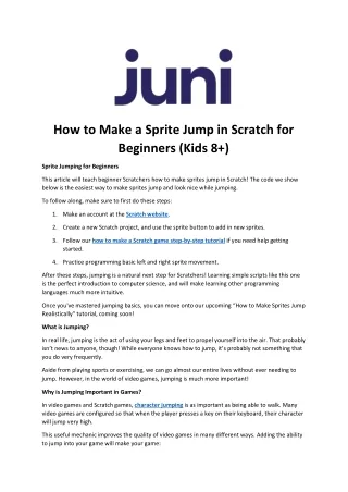how to make a sprite jump in scratch