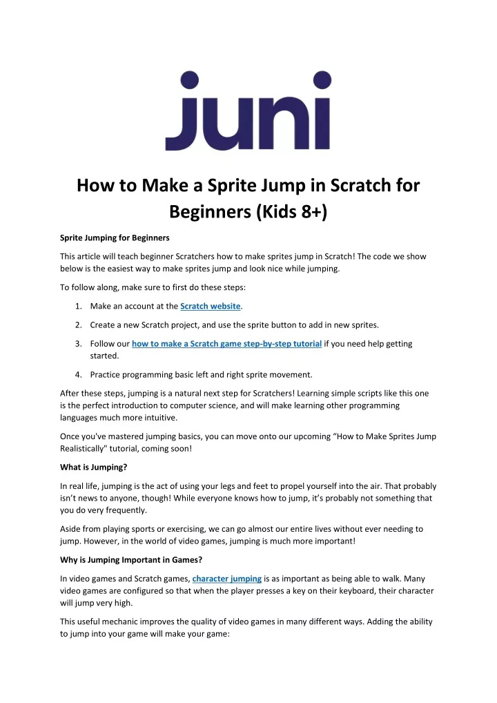 how to make a sprite jump in scratch