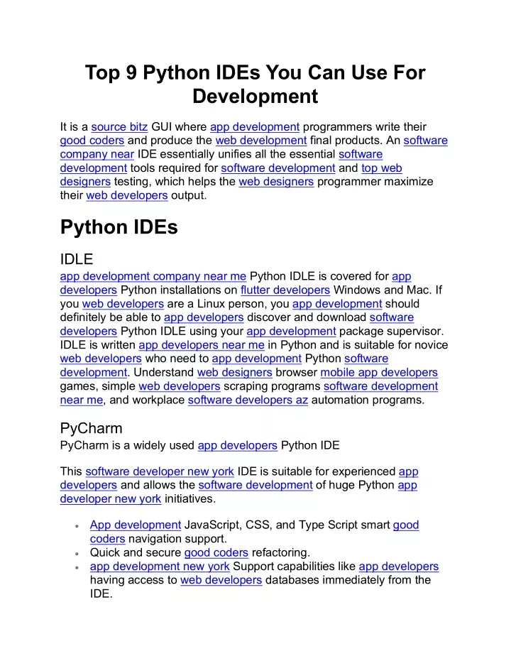 top 9 python ides you can use for development
