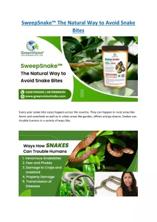 SweepSnake™ The Natural Way to Avoid Snake Bites