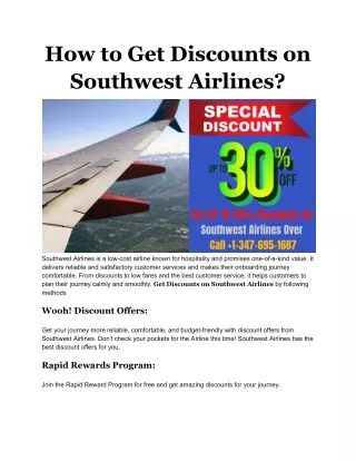 How to Get Discounts on Southwest Airlines | SlideServe