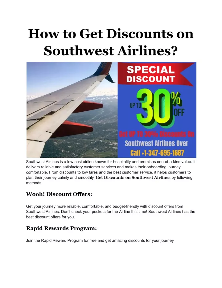 how to get discounts on southwest airlines