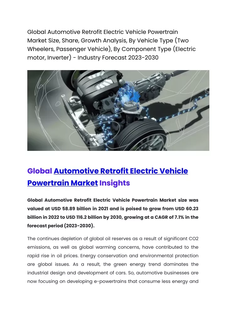 PPT Global Automotive Retrofit Electric Vehicle Powertrain Market
