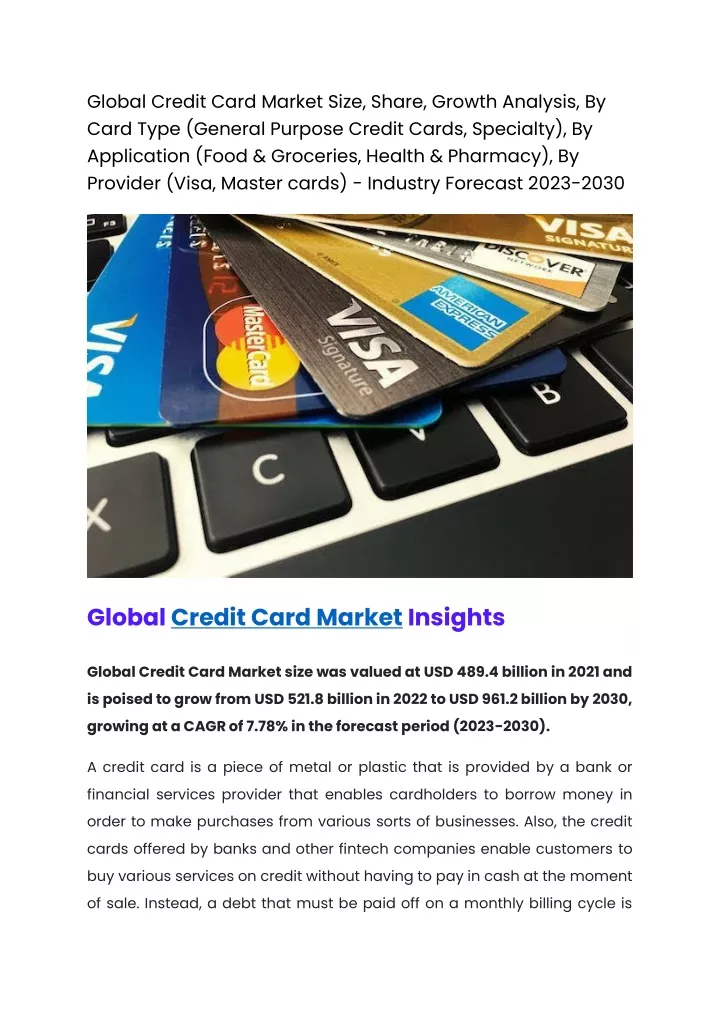 global credit card market size share growth