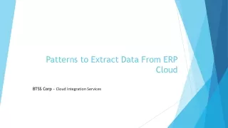 Patterns to Extract Data From ERP Cloud  - Oracle Cloud Consultant