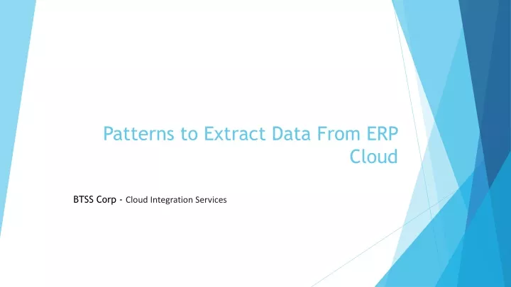 patterns to extract data from erp