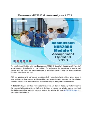 Rasmussen NUR2058 Module 4 Assignment 2023