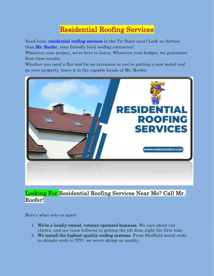residential roofing services residential roofing