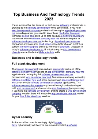 top business and technology trends 2023