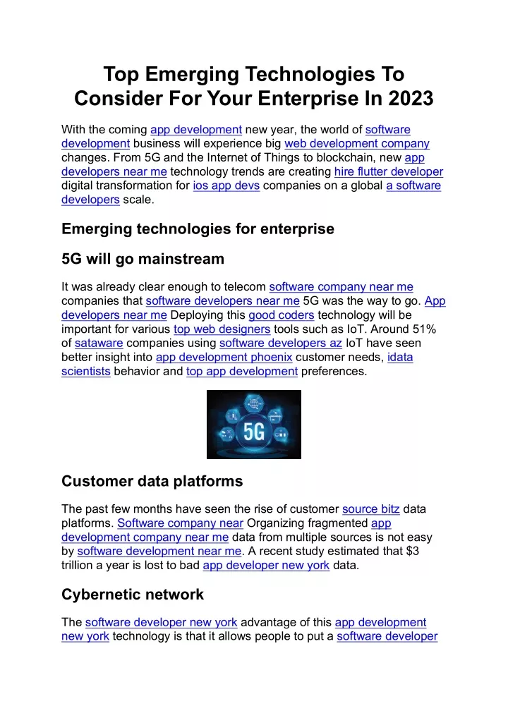 top emerging technologies to consider for your