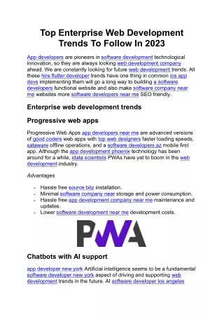 top enterprise web development trends to follow